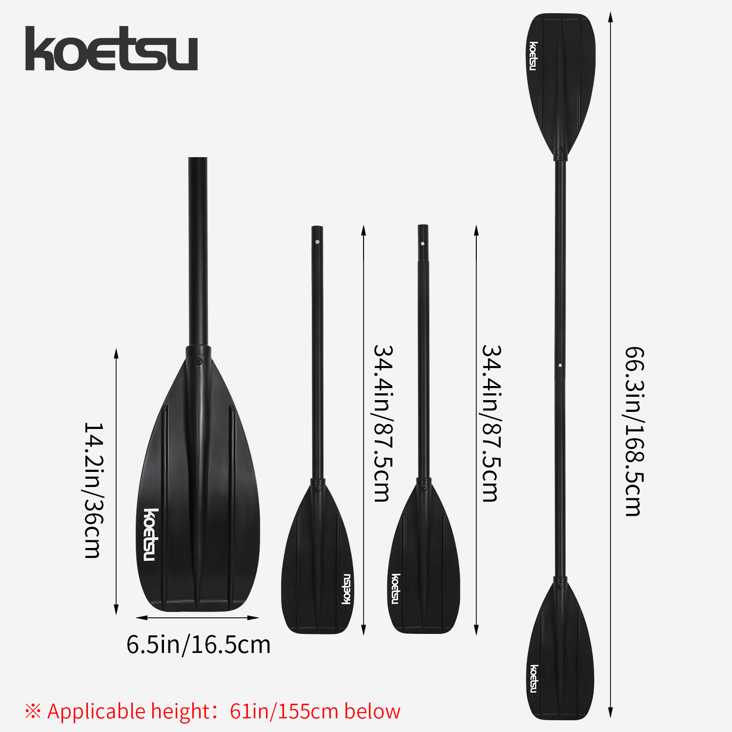 KOETSU Aluminum Alloy Double-H - Fishing Kayak Paddle 评论和价格