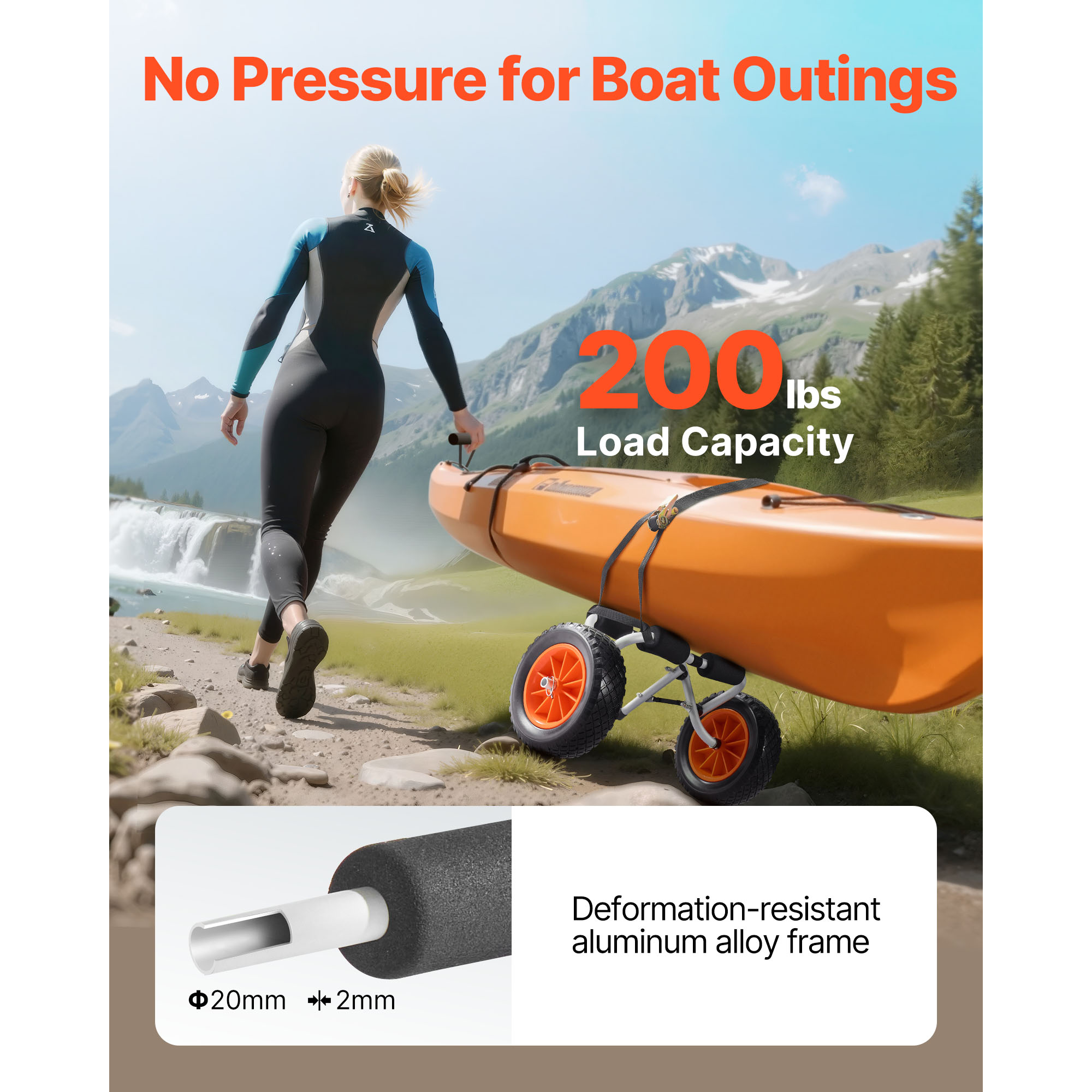 SucceBuy 200 lbs Kayak Cart Fo - Fishing Kayak Cart 评论和价格